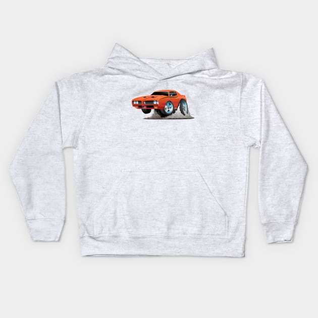 Classic American Muscle Car Cartoon Kids Hoodie by hobrath